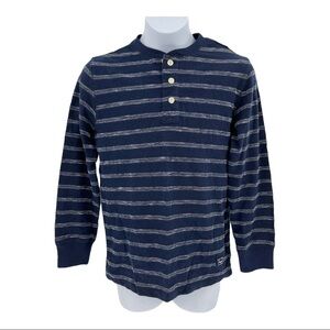 Gap Kids Striped 3 Button Long Sleeve Shirt Size M